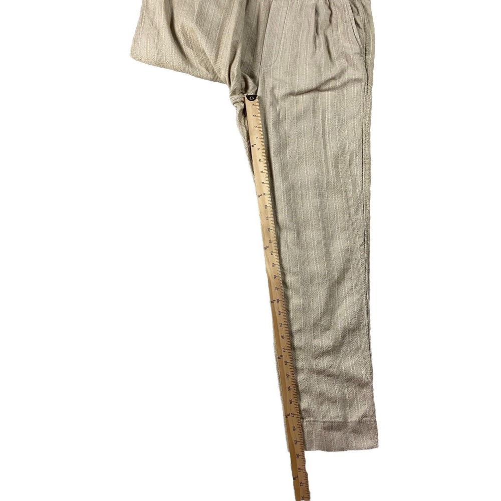 Abercrombie Fitch 100% Cotton Loose Fit Elastic Waist Pants Ivory Women's L Long - Picture 11 of 13